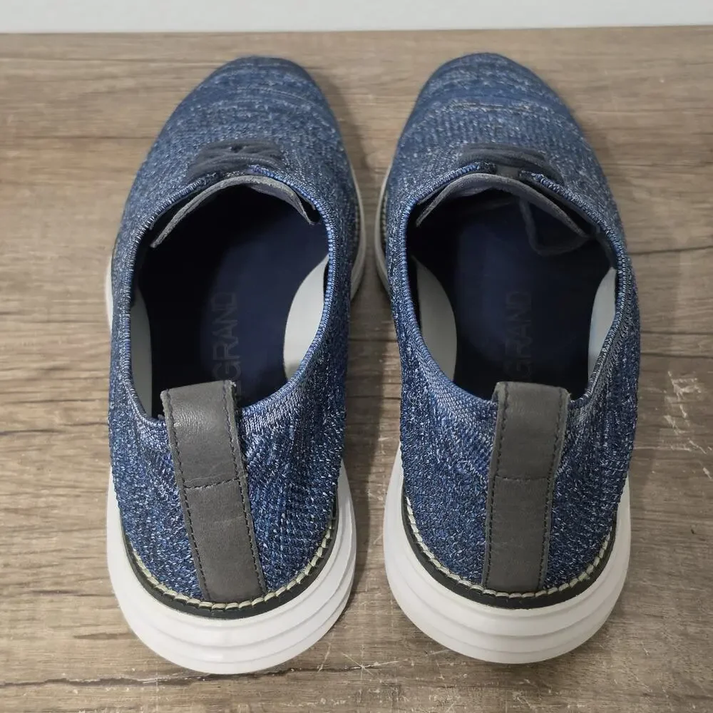 Cole Haan 2.Zerogrand Stitchlite Men's Wingtip Knit Oxford Shoes Size 11 Blue